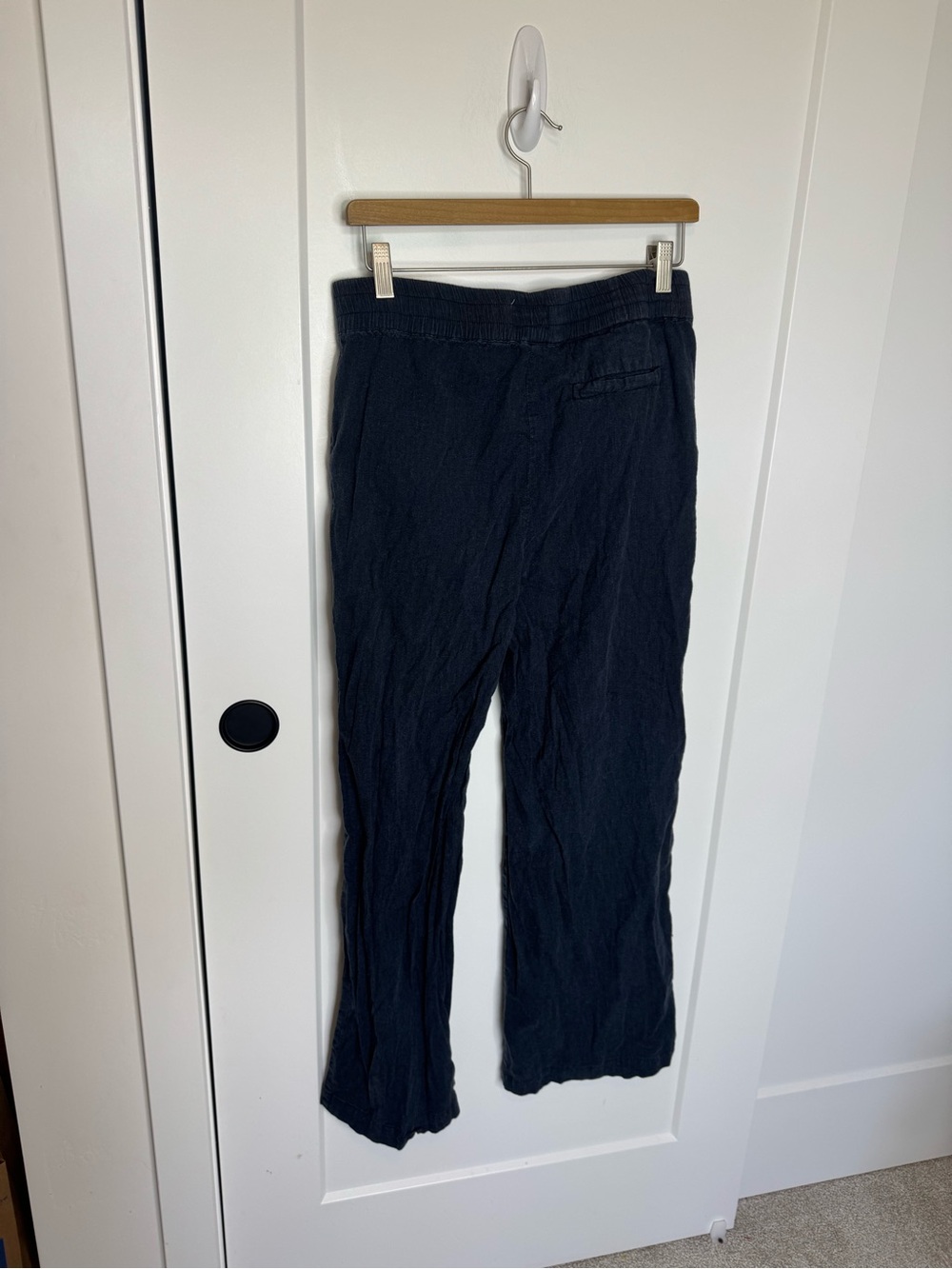 Marine Layer Allison Wide Leg Pants Hemp Blend Washed Navy Blue Size Medium - Picture 4 of 6